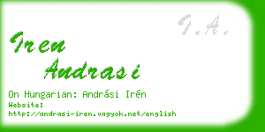 iren andrasi business card